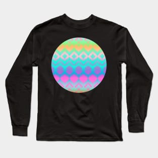 Rainbow Ikat Pattern Long Sleeve T-Shirt